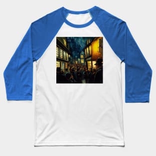 Starry Night in Diagon Alley Baseball T-Shirt